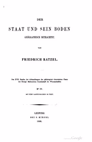 خرید و دانلود نسخه کامل کتاب Der Staat und sein Boden geographisch betrachtet