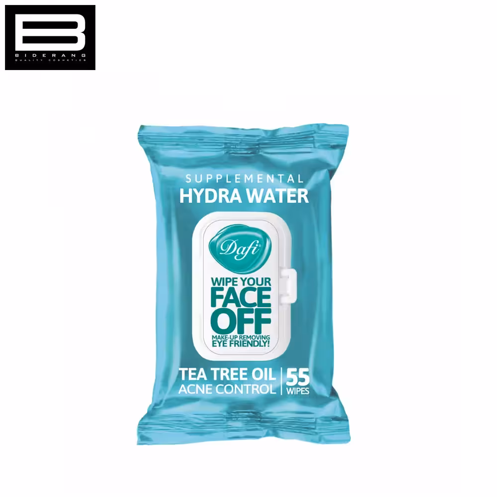 دستمال مرطوب روغن درخت چای دافی بسته 55 عددی