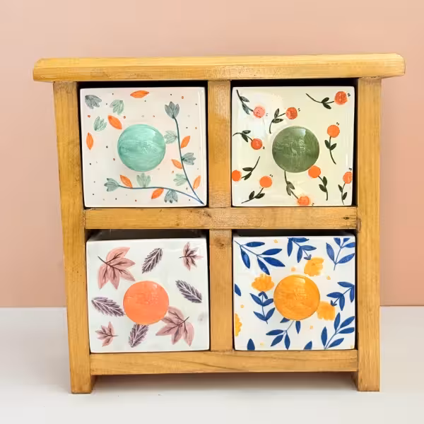 دراور رومیزی با چهار کشو طرح هشت