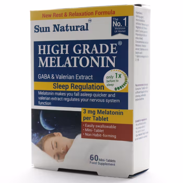 قرص های گرید ملاتونین سان نچرال 60 عددی - دارونت