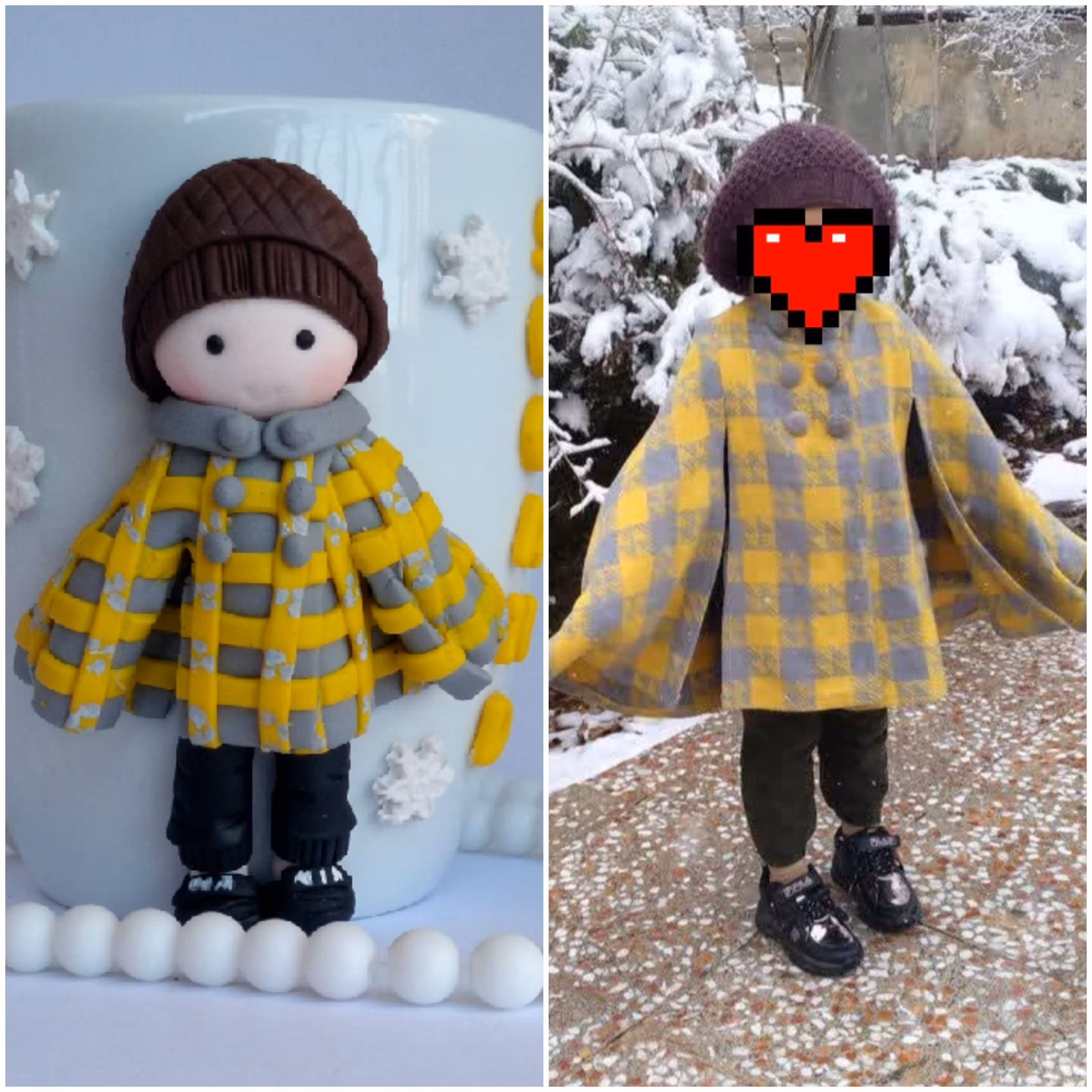 ماگ دختر کوچولو دستساز ساخته شده با خمیر پلیمری قابل شستشو با اب سرد سفارش از دوی عکس مشتری عزیزم