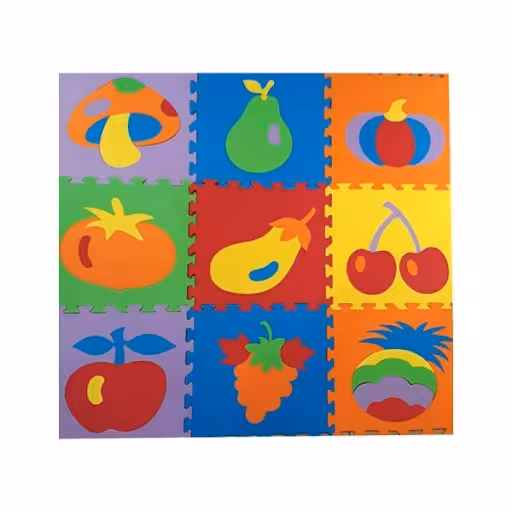 کفپوش اتاق کودک طرح انواع میوه ها (9 عددی)