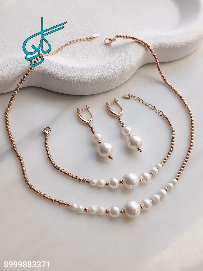 خرید سرویس مرواریدی مارک ژوپینگ رنگ ثابت ضد حساسیت آبکاری شده کیفیت عالی کد 2215240 - ردگل