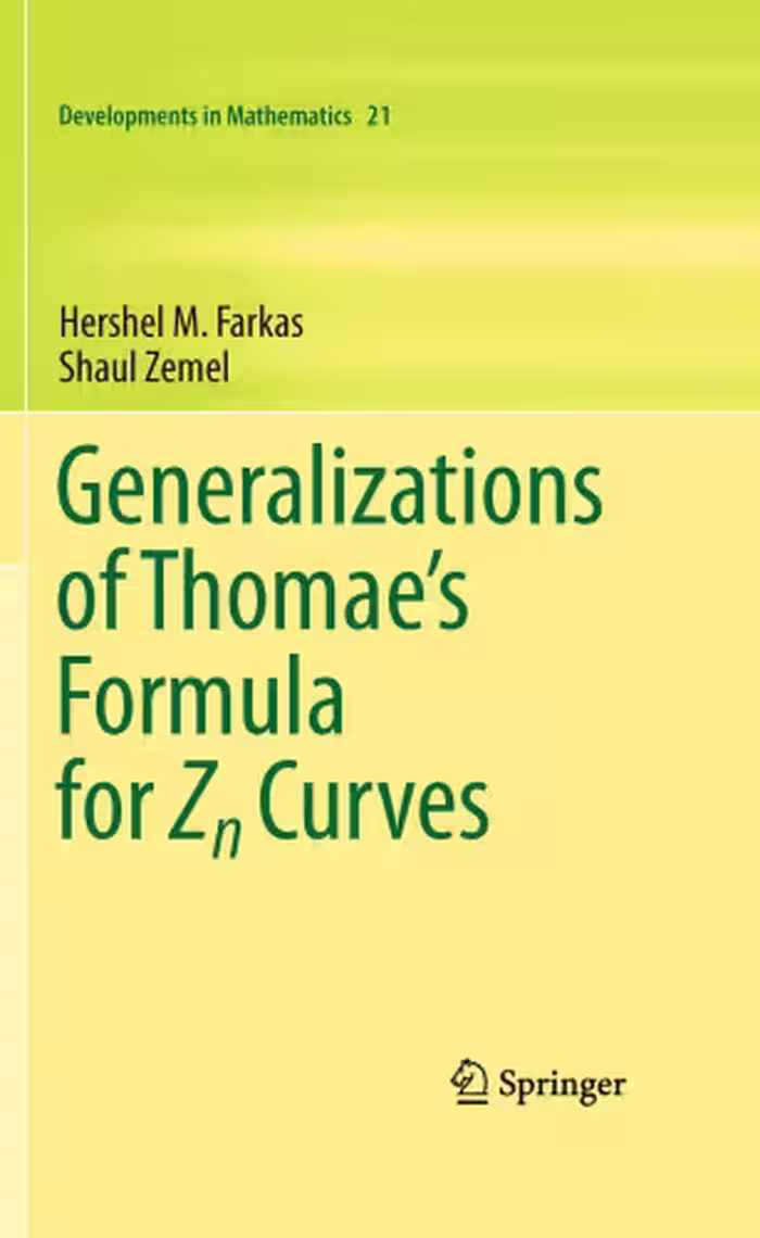 خرید و دانلود نسخه کامل کتاب Generalizations of Thomae's Formula for Zn Curves