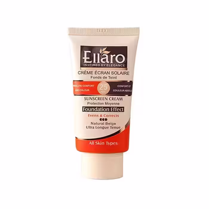 SPF25 کرم ضد آفتاب انواع پوست رنگ بژ طبیعی الارو