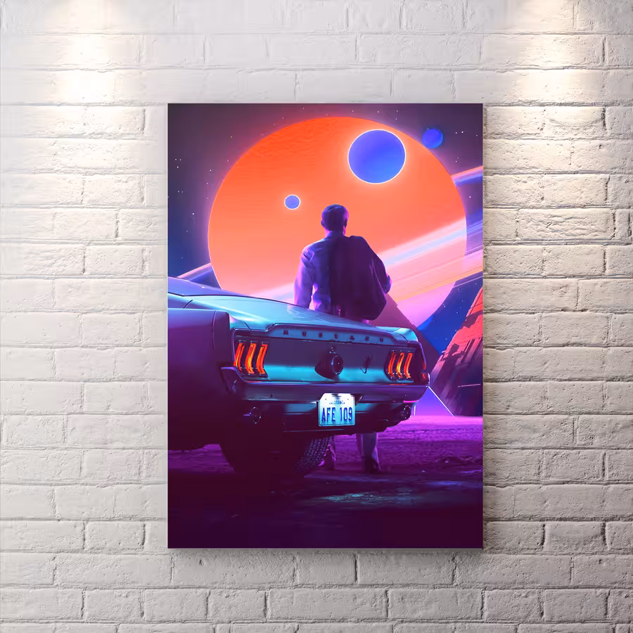 تابلو شاسی گنگ و خفن طرح نئونی WA-2330