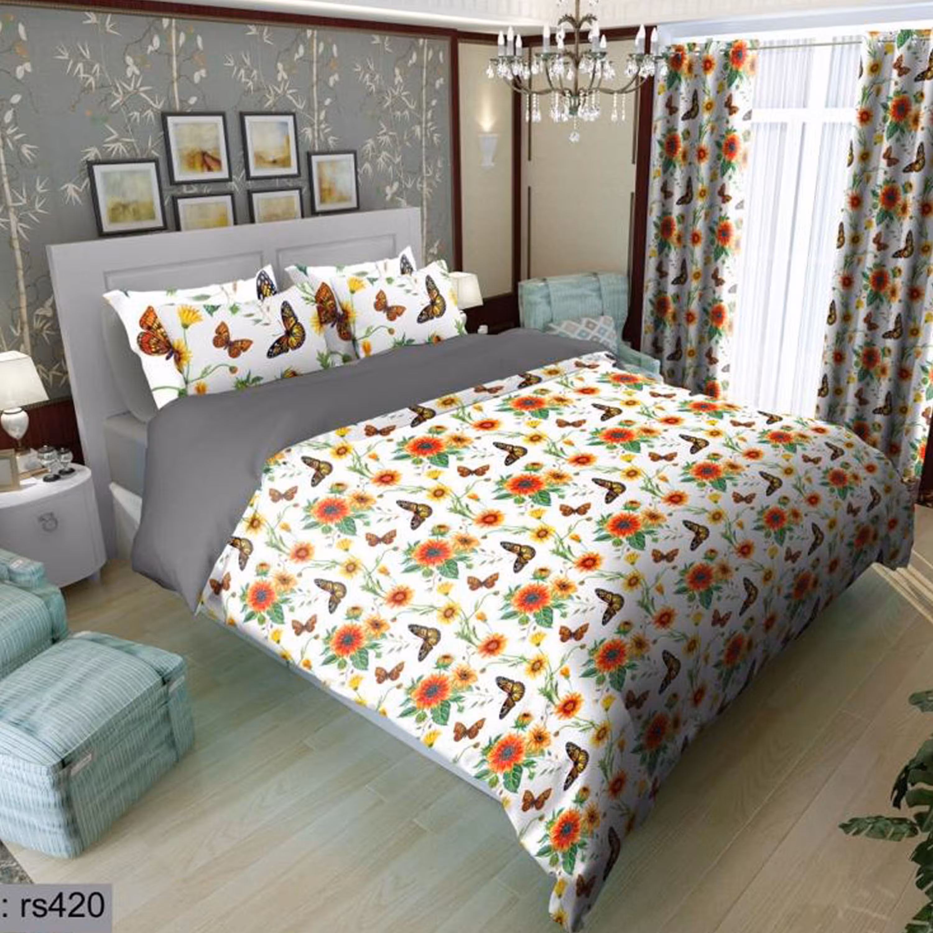 سرویس روتختی 2 نفره تنسل چاپی برندترک لند(Turk Land) rs 420
