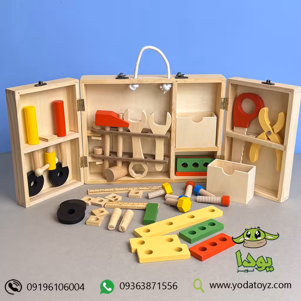 اسباب بازی جعبه ابزار چوبی مدل 1329