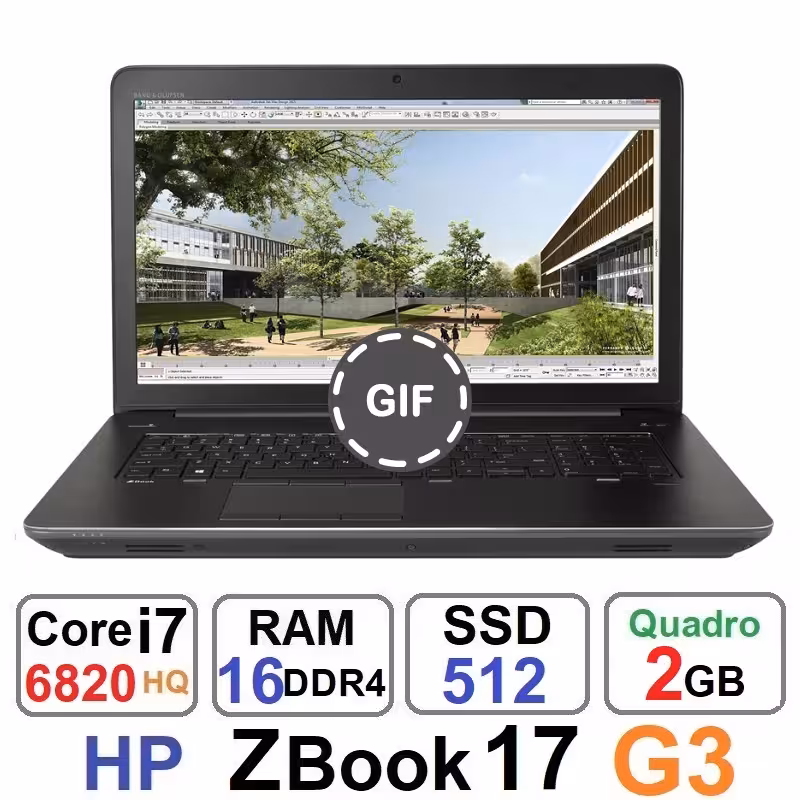 لپ تاپ اچ پی HP ZBook 17 G3 core i7 6820HQ رم16گیگ