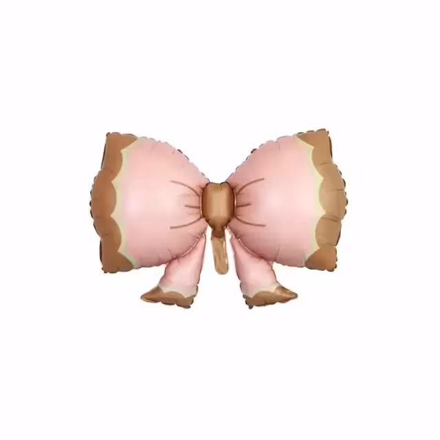 بادکنک فویلی پاپیون صورتی پاستلی