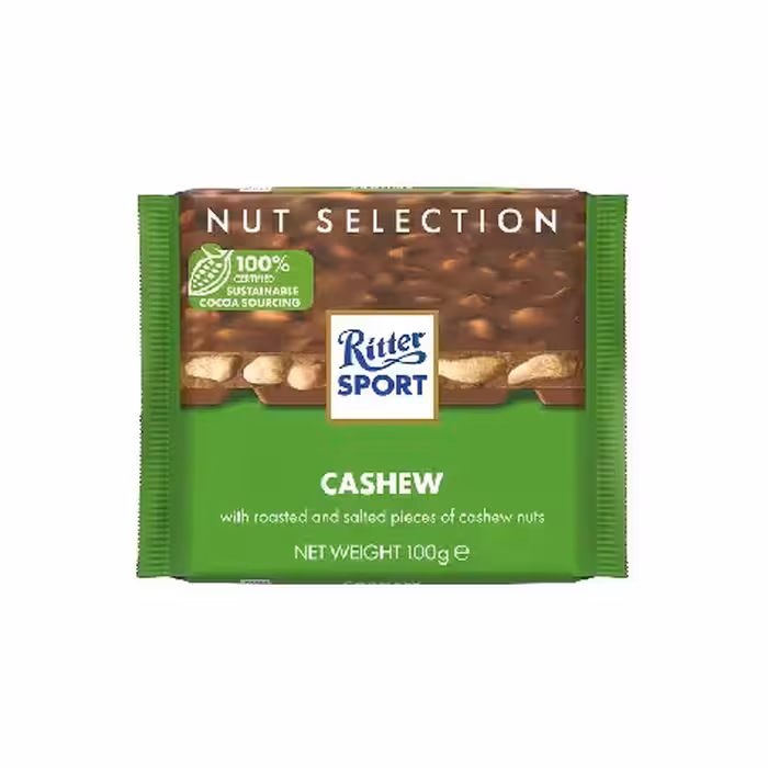 شکلات با مغز بادام هندی ریتر اسپرت Ritter Sport