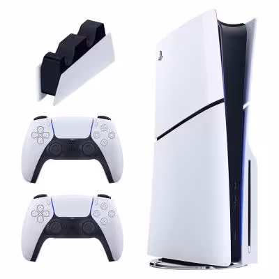 کنسول بازی سونی مدل PlayStation 5 Slim ظرفیت یک ترابایت ریجن 2016A اروپا به همراه دسته اضافی و پایه شارژر