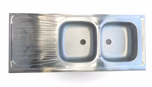 سینک روکار دو لگن استیل البرز مدل 120/50 ساحل لگن راست