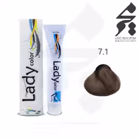 رنگ مو لیدی کالر Lady color شماره 7.1 حجم 100 میلی لیتر رنگ بلوند دودی