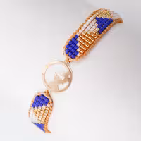 دستبند بافت طلا طرح پروانه