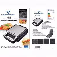 ساندویچ ساز وگاتی 4 کاره VE-246 | خرید اسنک‌ساز، وافل‌ساز، گریل و دونات‌ساز