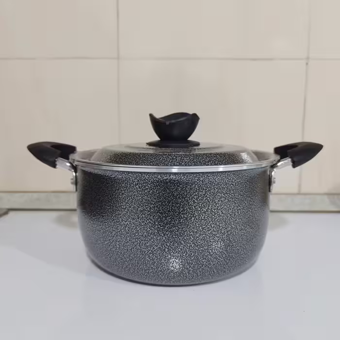 قابلمه گرانیتی سایز 22 برند افسون رنگ سربی