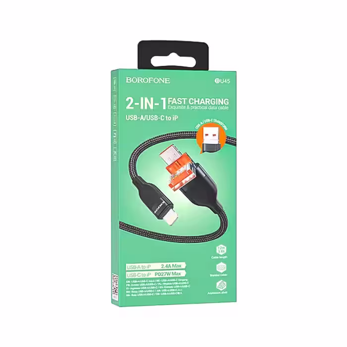 کابل شارژر تایپ سی/USB  به آیفون BROFONE BU45