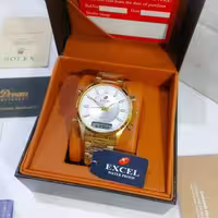 ساعت مچی مردانه زنانه دوزمانه EXCEL اکسل مدل EX-6245Gموتور ژاپن