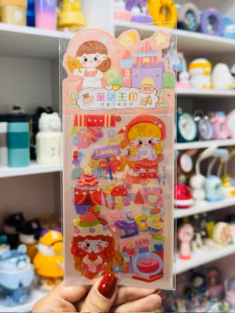 پک سه تایی استیکر طرح دخترکیوت 12