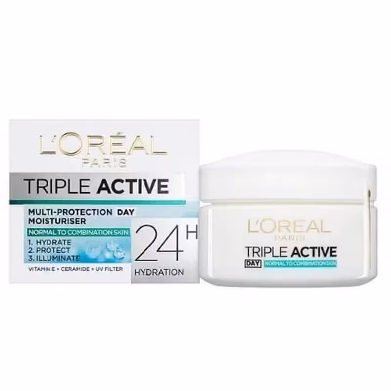 کرم آبرسان 24 ساعته لورآل مدل TRIPLE ACTIVE با حجم 50 میل