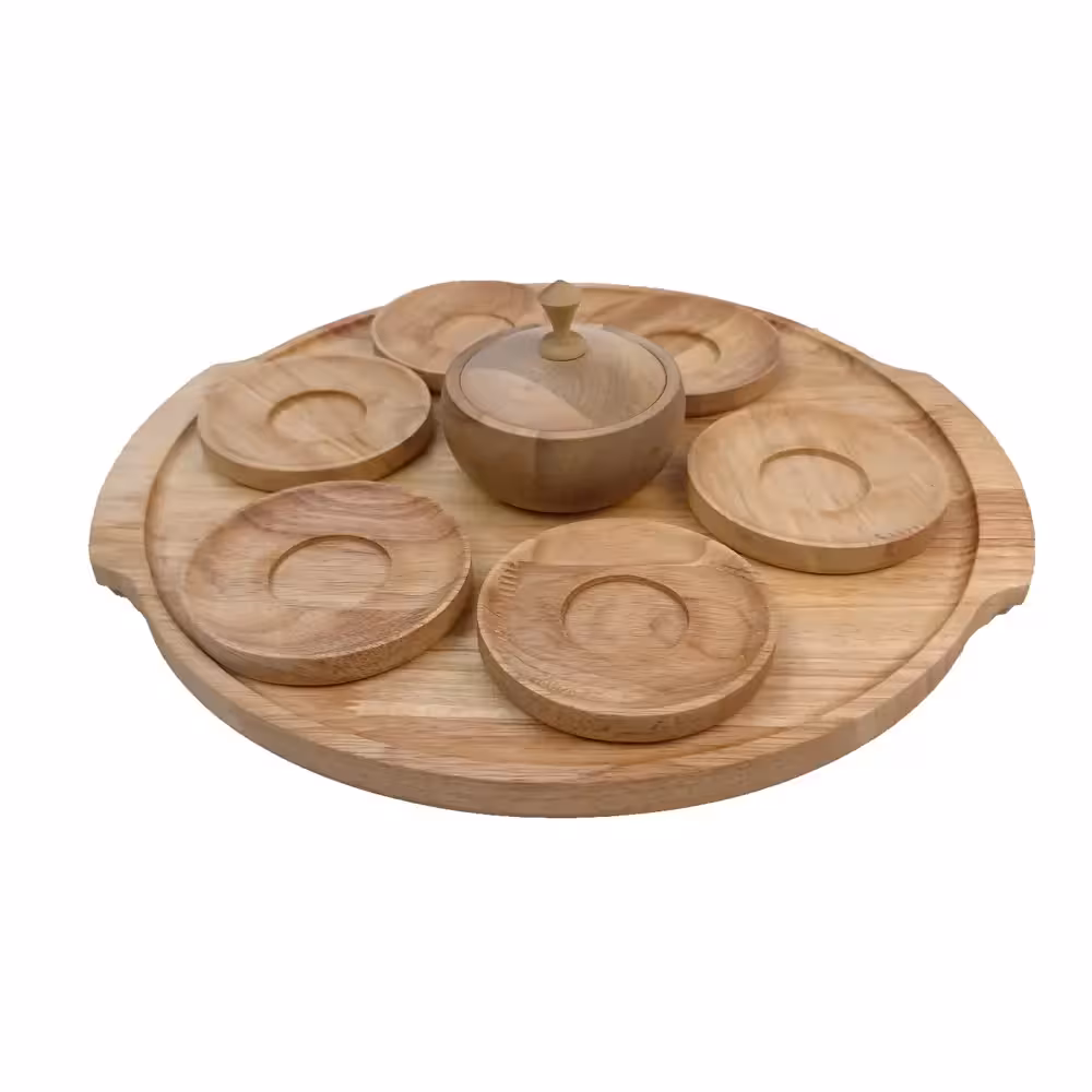 ست سینی گرد با نعلبکی و قندان کد WD5607