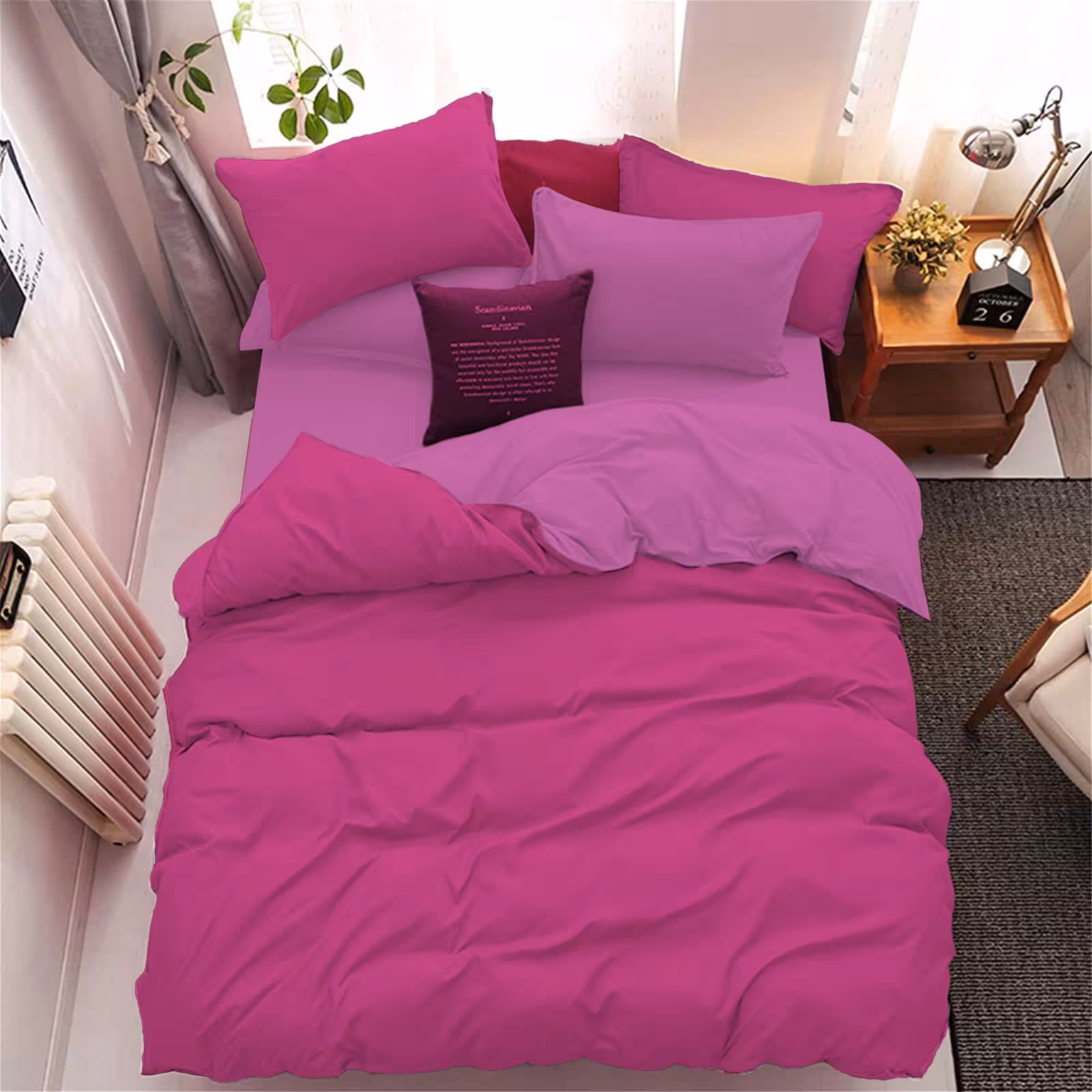 سرویس روتختی کاوری دورنگ چیداری سرخابی بنفش