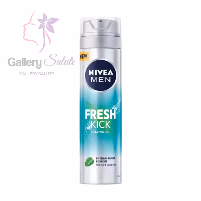 ژل اصلاح نیوا مدل فرش کیک حاوی نعناع و آب کاکتوس Nivea Fresh Kick Shaving Gel 200ml