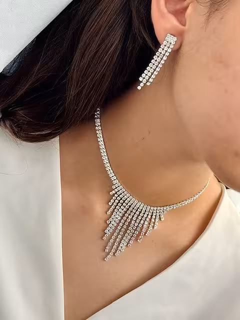 نیمست مجلسی زنانه تمام نگین کاری شده