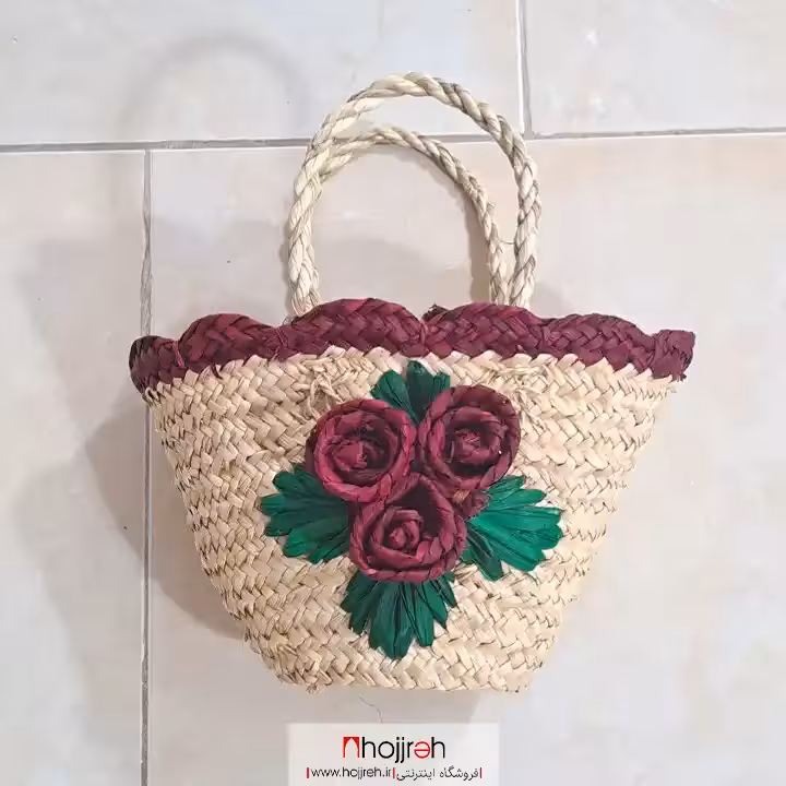 ساک حصیری گل دار بچگانه کد SNV174