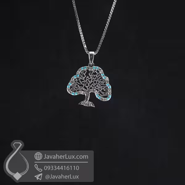 گردنبند نقره طرح درخت زندگی _ کد : 100743
