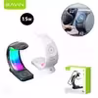 استند و شارژر وایرلس چندکاره مگنتی باوین Bavin PC1071 3in1 توان 15 وات با قابلیت شارژ اپل واچ