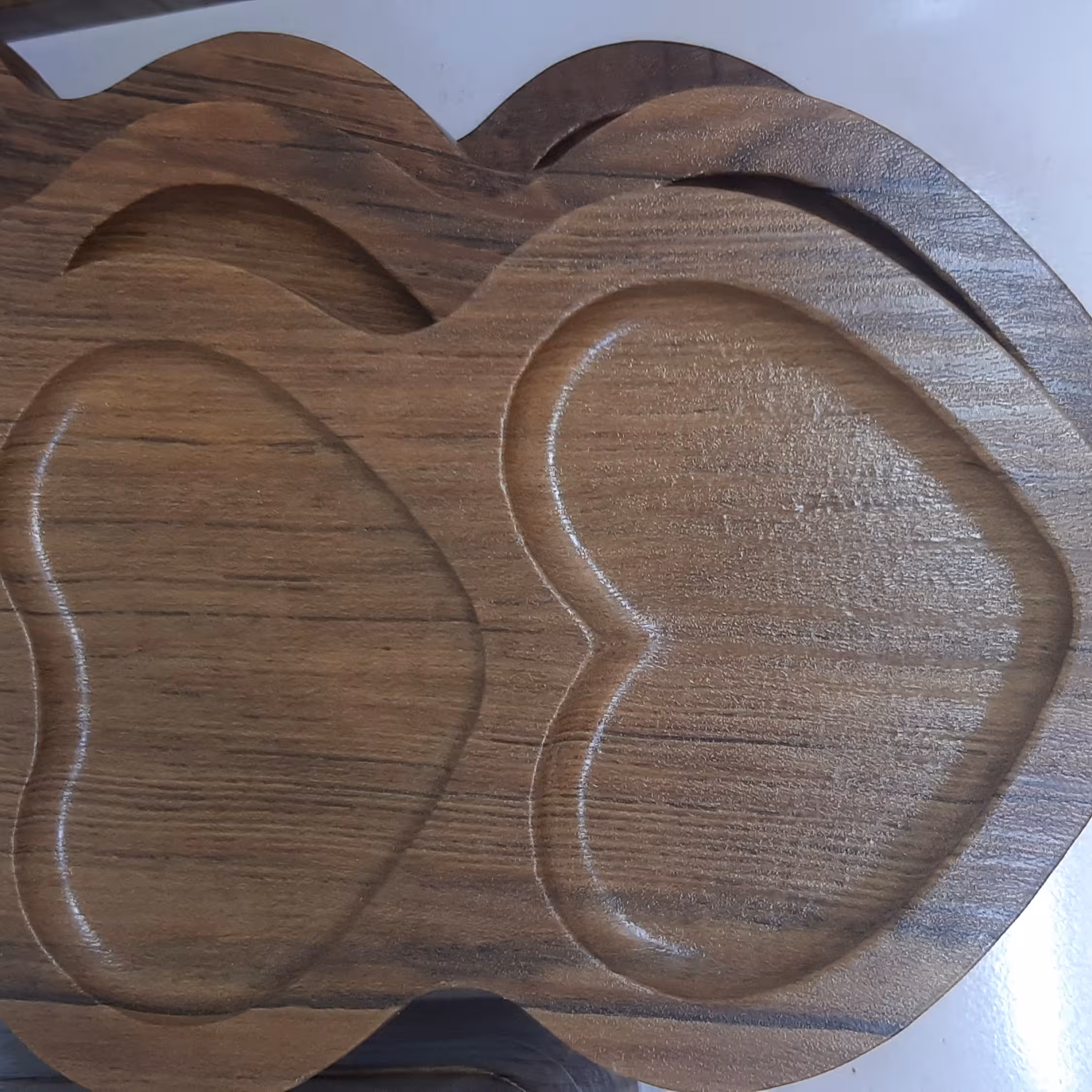 اردوخوری چوبی 2 خونه مدل قلب با روکش وکیوم و ضد اب