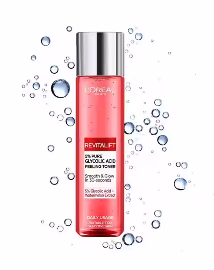 تونر لایه بردار و روشن کننده لورال L’ORÉAL REVITALIFT GLYCOLIC ACID PEELING TONER