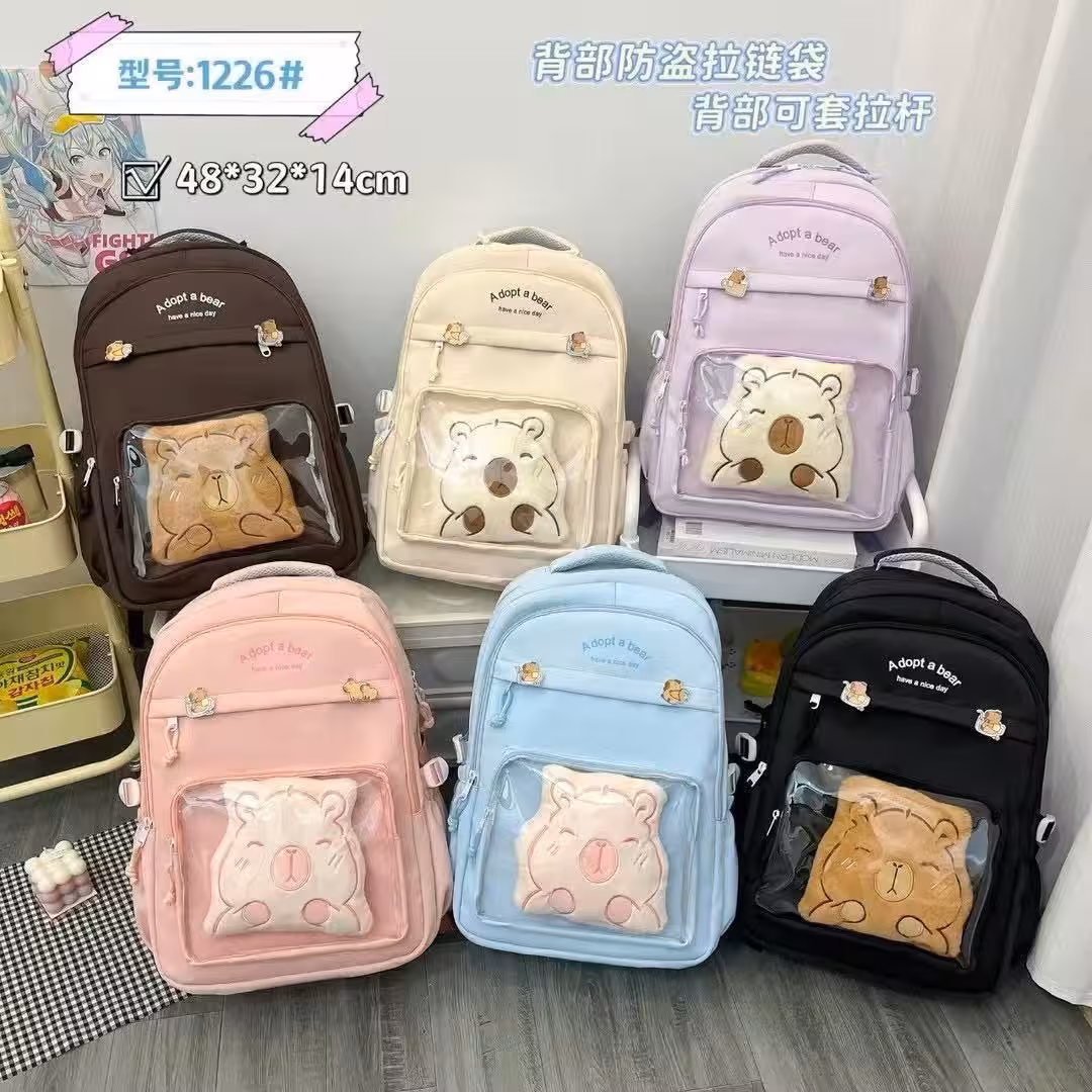 کوله وارداتی کد BB1226 رنگ بنفش سایز 48*32*14 cm