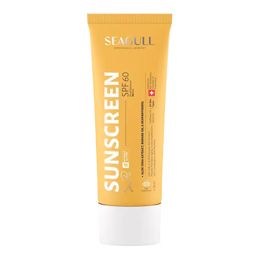 ضد آفتاب بی رنگ انواع پوست سی گل SPF60