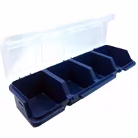 جعبه قطعات چهارخانه آبی آذران سایز 300x110x60mm