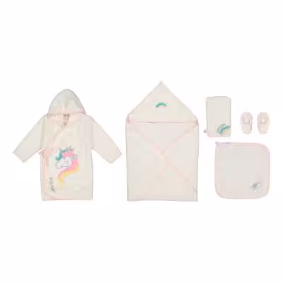 ست پنج تکه حوله پالتویی پاپو مدل unicorn کد 200011