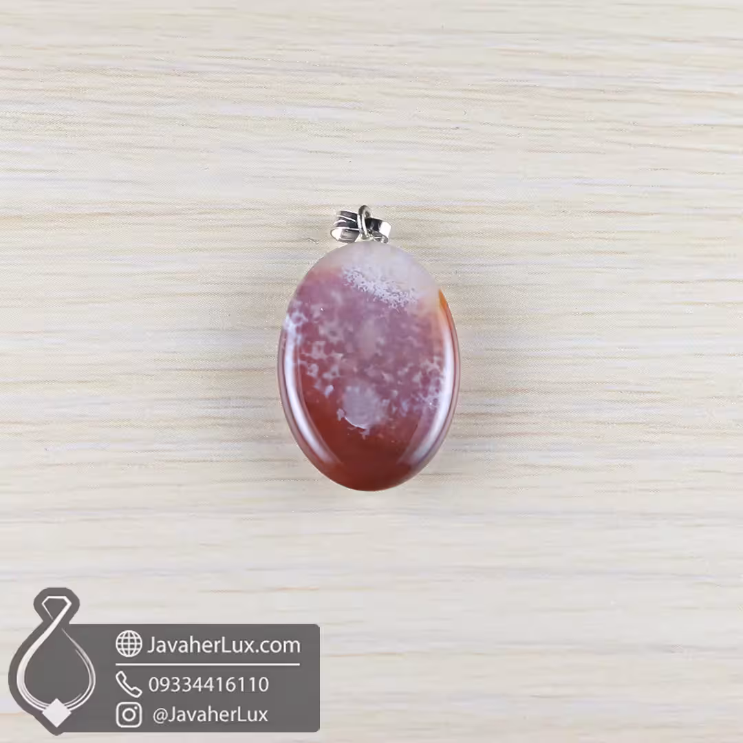 گردنبند عقیق طبیعی زیبا مدل برفی _ کد 400974