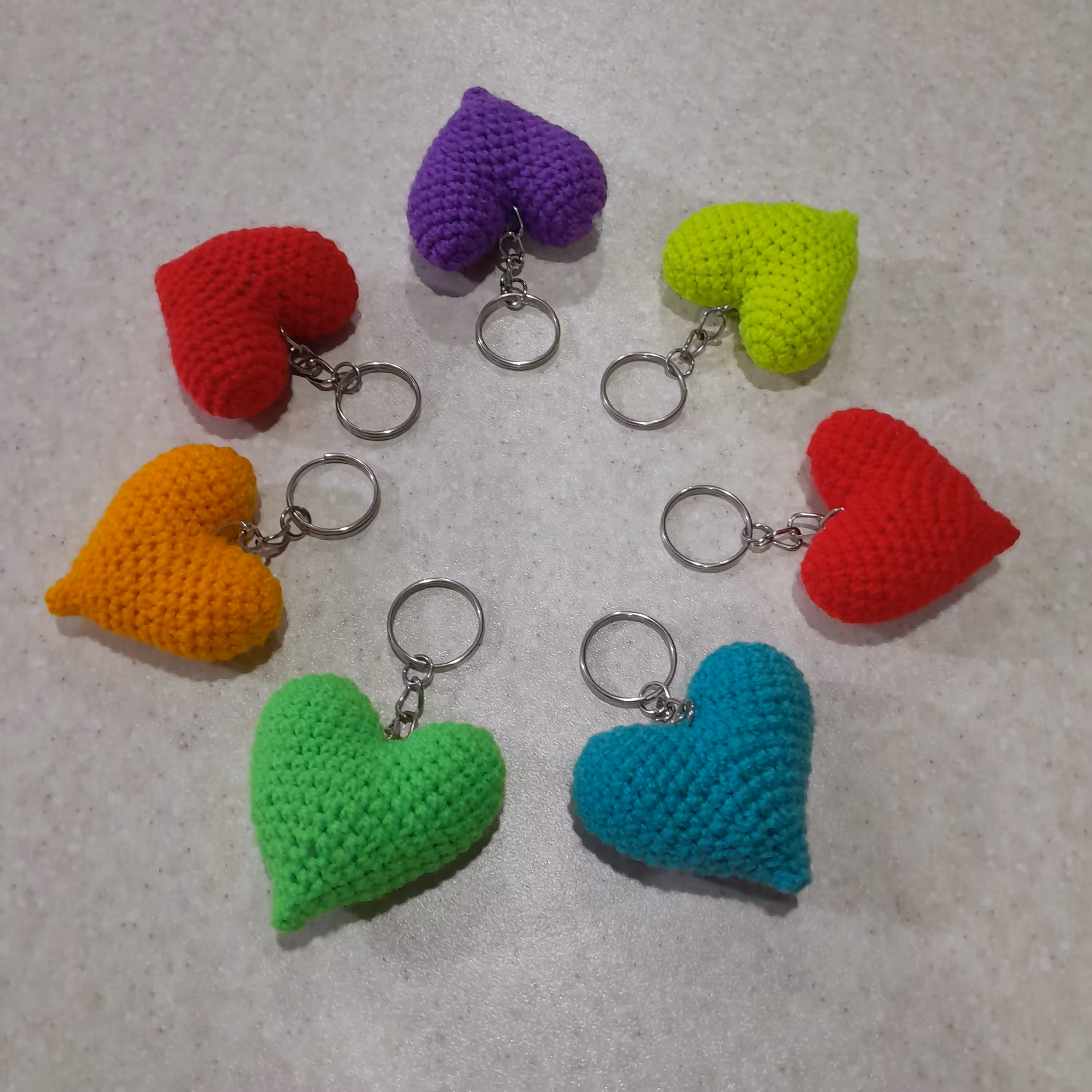 پک 10 عددی سرکلیدی قلب بافتنی 