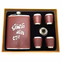 ست قمقمه جیبی چرم 4 شات grils night out کد s530215