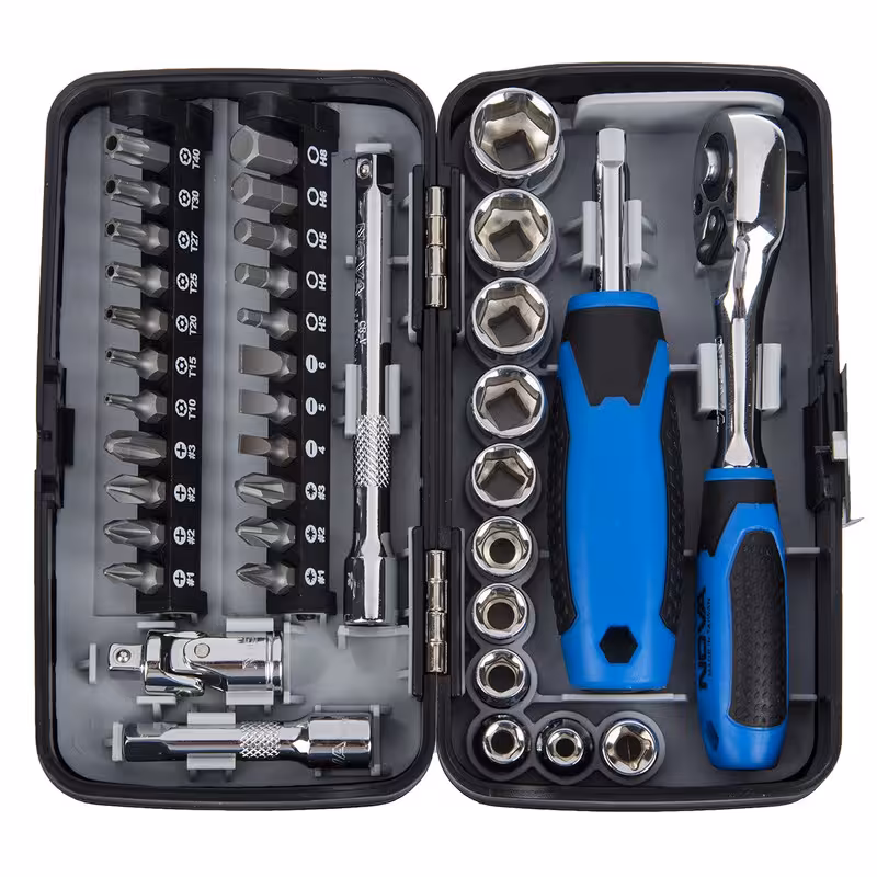 مجموعه 38 عددی سری بکس و پیچ گوشتی نووا مدل NTS7303