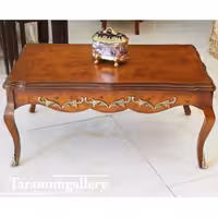 میز وسط چوبی قهوه ای مستطیل برنزکوب