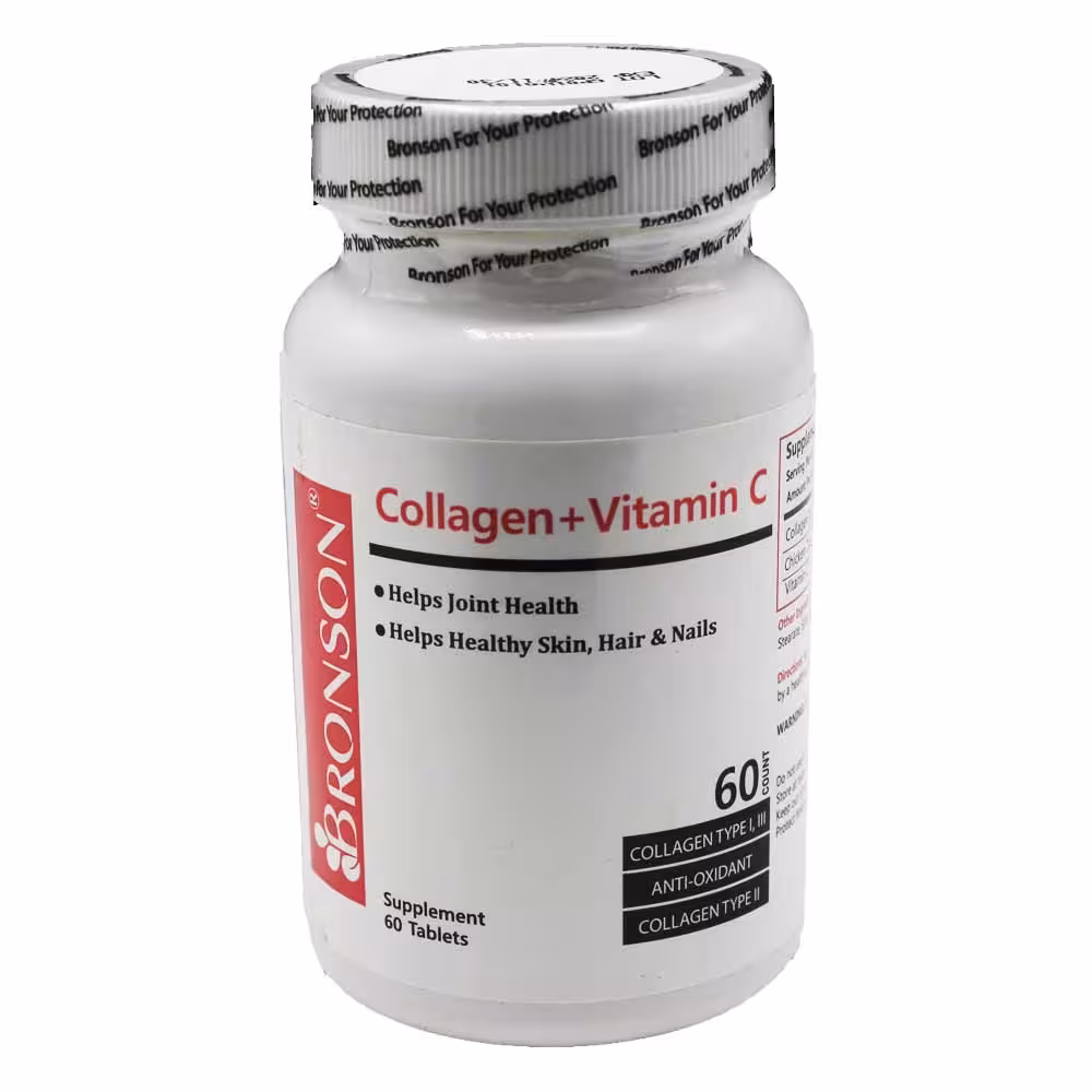 قرص کلاژن پلاس ویتامین سی برونسون 60 عددی