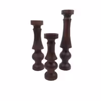 شمعدان چوبی خراطی چوبی سه تایی کد WD5934