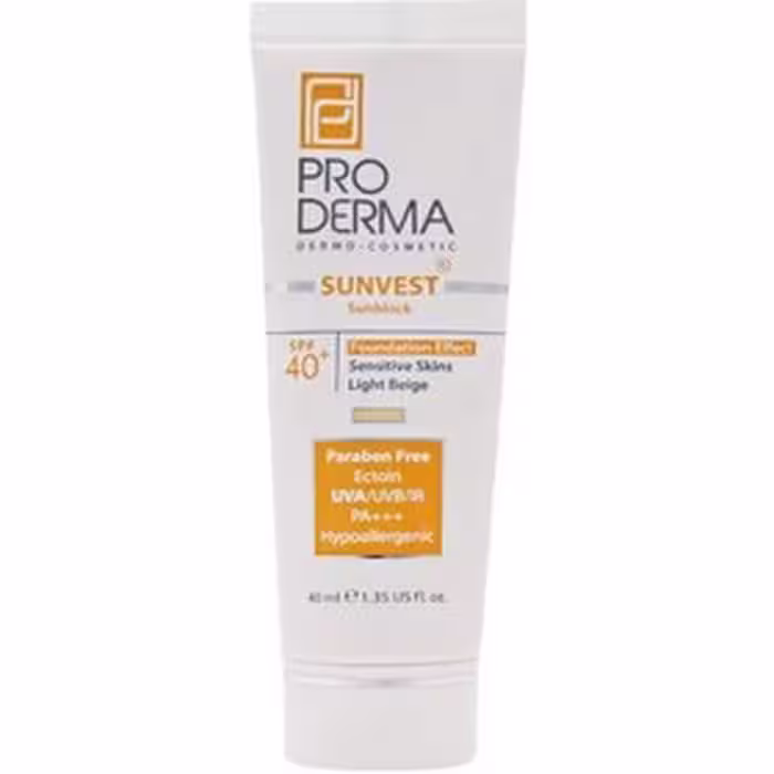 کرم ضد آفتاب رنگی پرودرما SPF40 رنگ بژ طبیعی پوست حساس