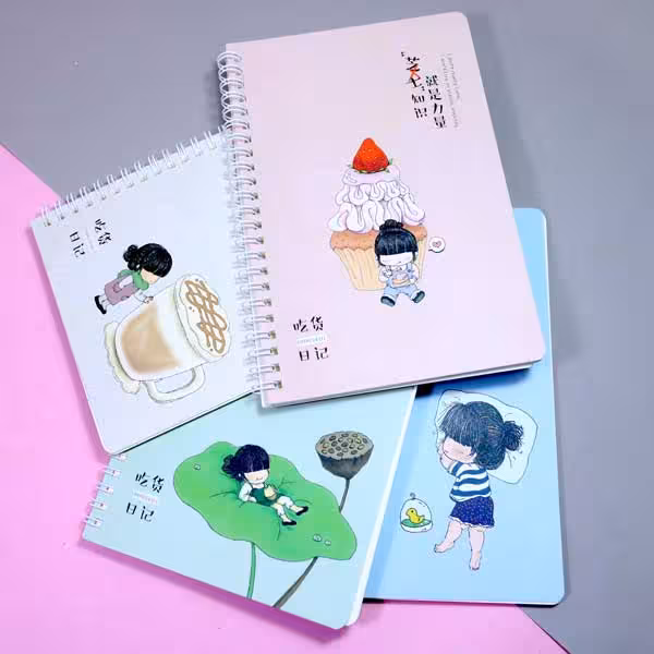 دفتر سیمی 60 برگ طرح دختر کاپ کیک