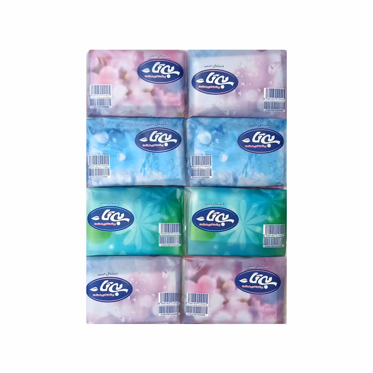 دستمال کاغذی جیبی مدل کتابی بسته 8 عددی