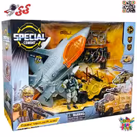 اسباب‌بازی جنگی نظامی پسرانه شامل هواپیما، موتور چهارچرخ و سرباز با تجهیزات مدل Soldier Force 310913