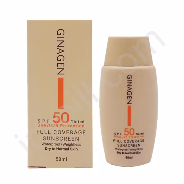 ضد آفتاب رنگی پوست نرمال و خشک ژیناژن با SPF 50 شماره 3 حجم 50 میلی لیتر